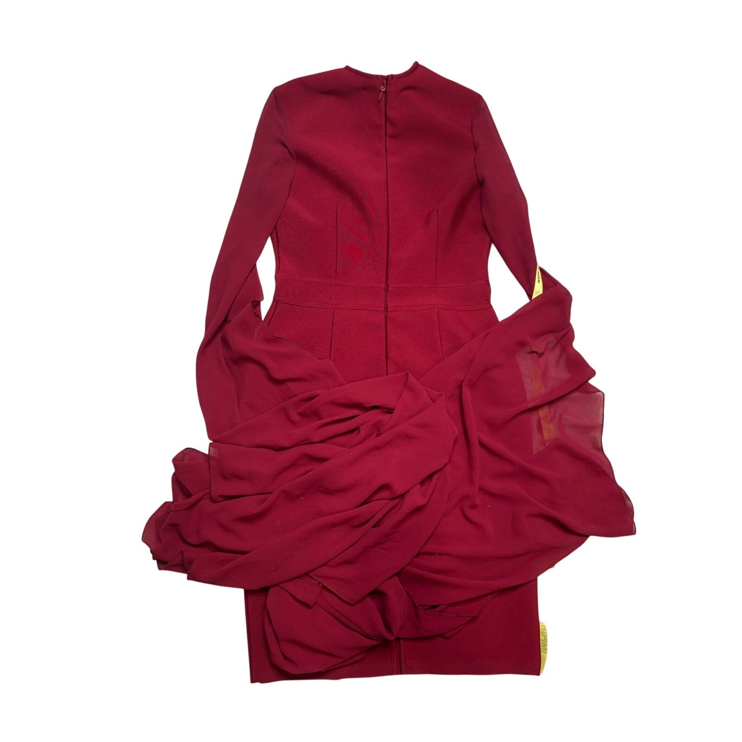Alieva Ziba Bandage Shawl Sleeves Midi Dress Maroon SZ L