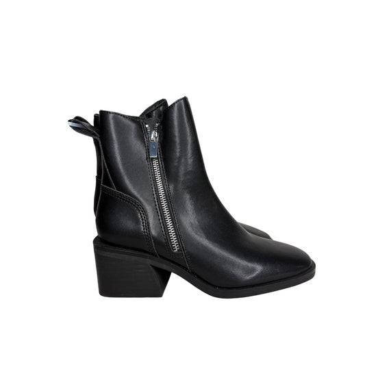 Steve Madden Ruthy Leather Ankle Boots Black SZ 8.5M