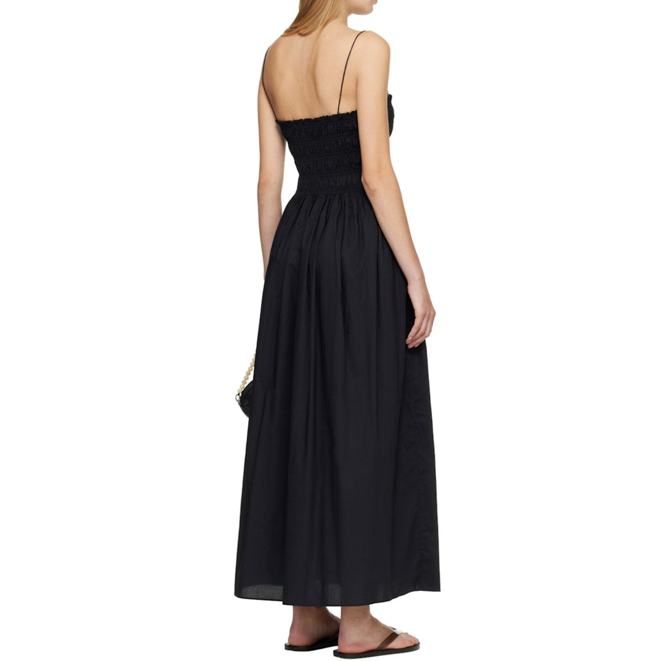 La Ligne New York Navy Smocked Midi Dress SZ Small