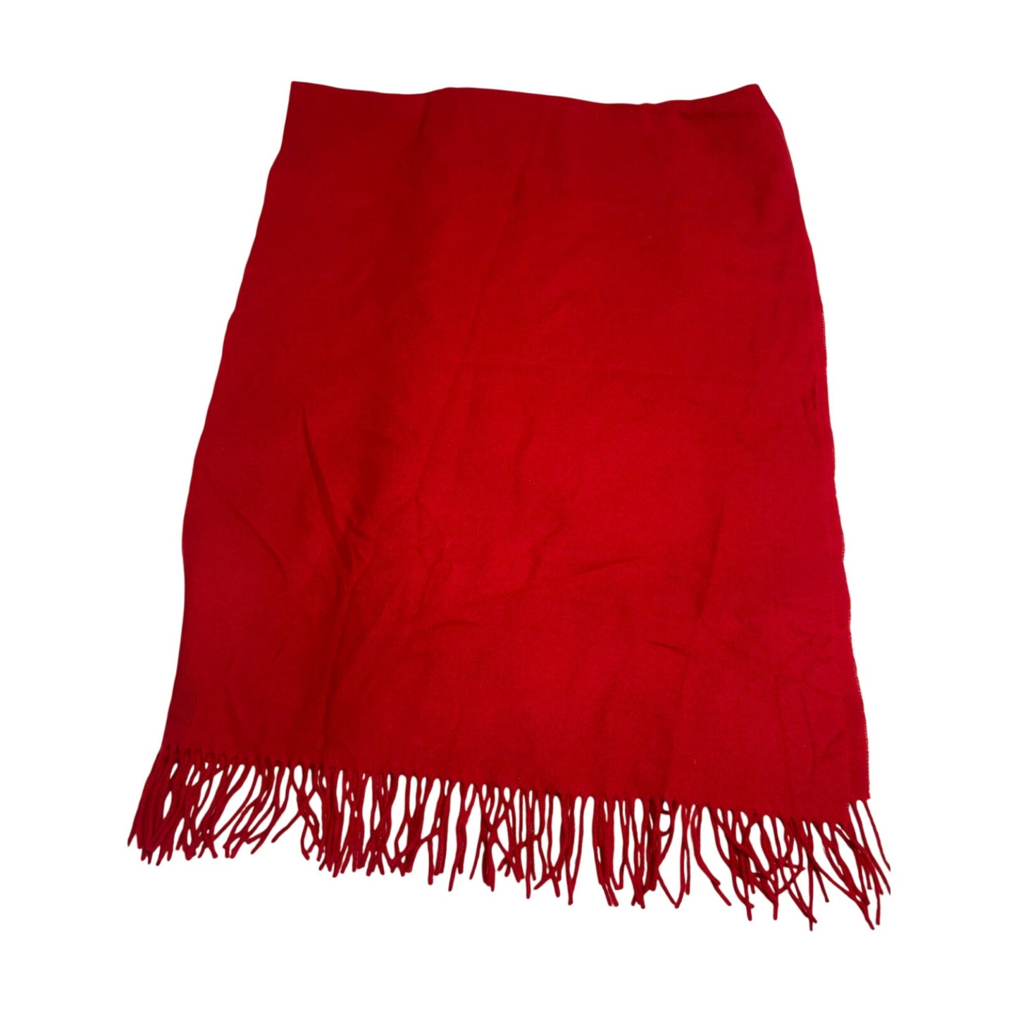 Rag & Bone Addison Recycled Wool Scarf Red Fringe Made in Italy