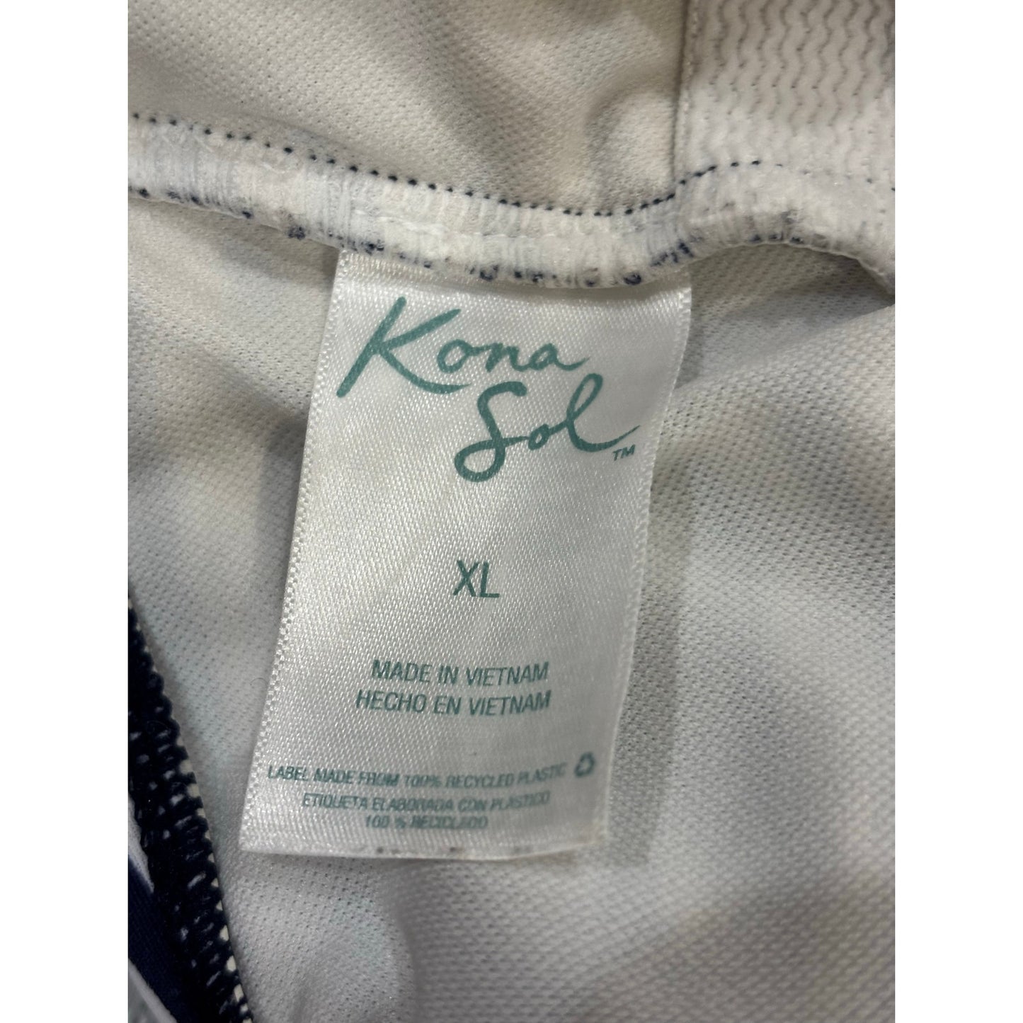Kona Sol Striped Wrap One Piece Swimsuit SZ XL