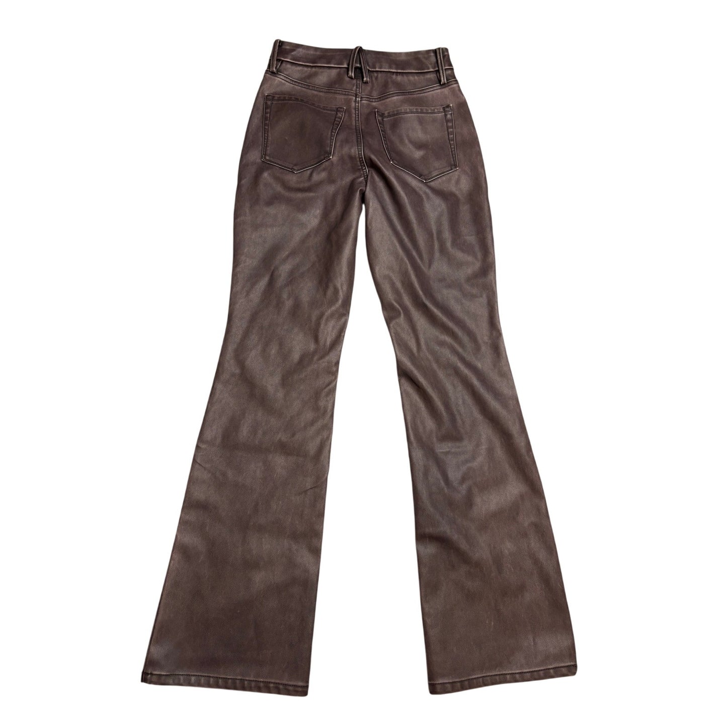 Good American High Waist Faux Leather Bootcut Pants SZ 2