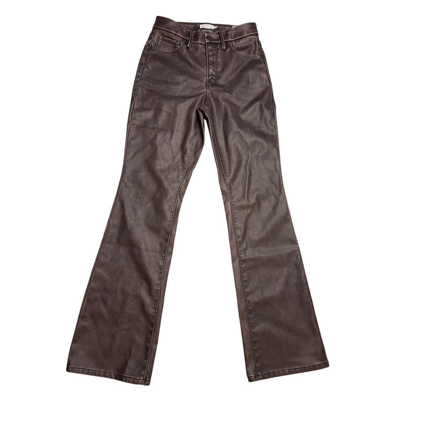 Good American High Waist Faux Leather Bootcut Pants SZ 2