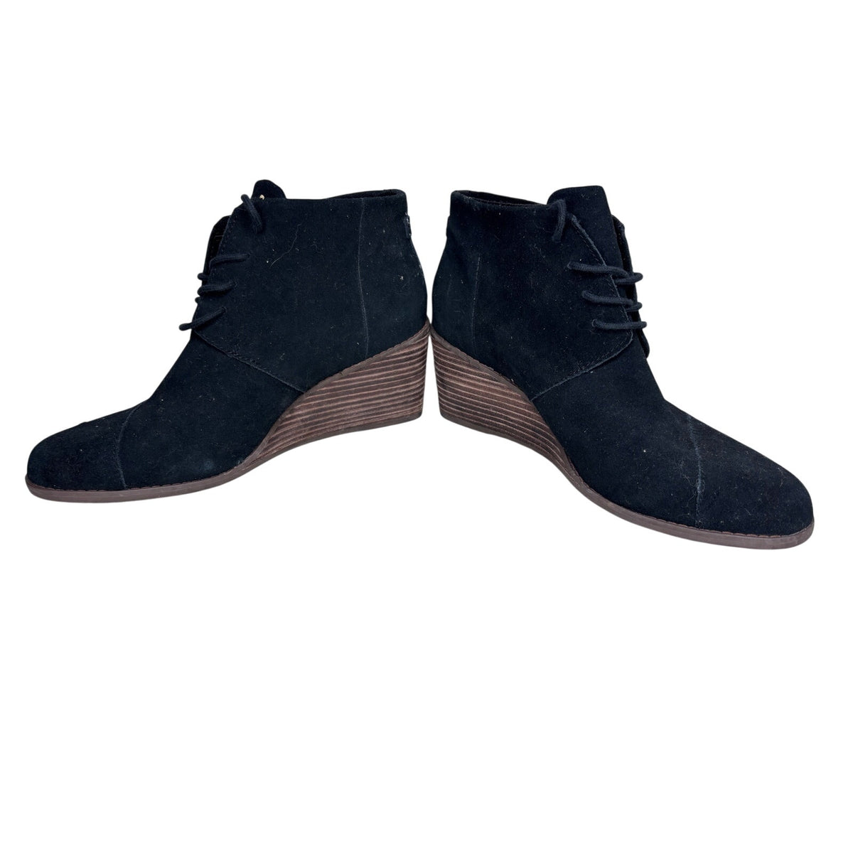 TOMS Hyde Suede Wedge Ankle Boots SZ 9.5