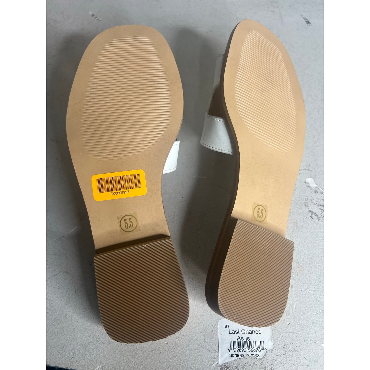 Steve Madden Hadyn White H Strap Slides Size 5.5