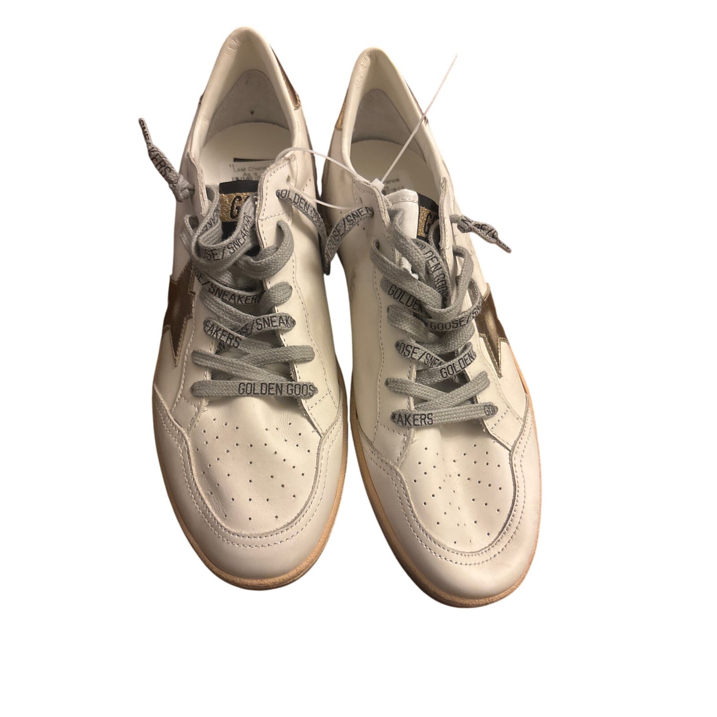 Golden Goose Ball Star Sneakers White & Gold Metallic Star Size 42 EU (US ~9)