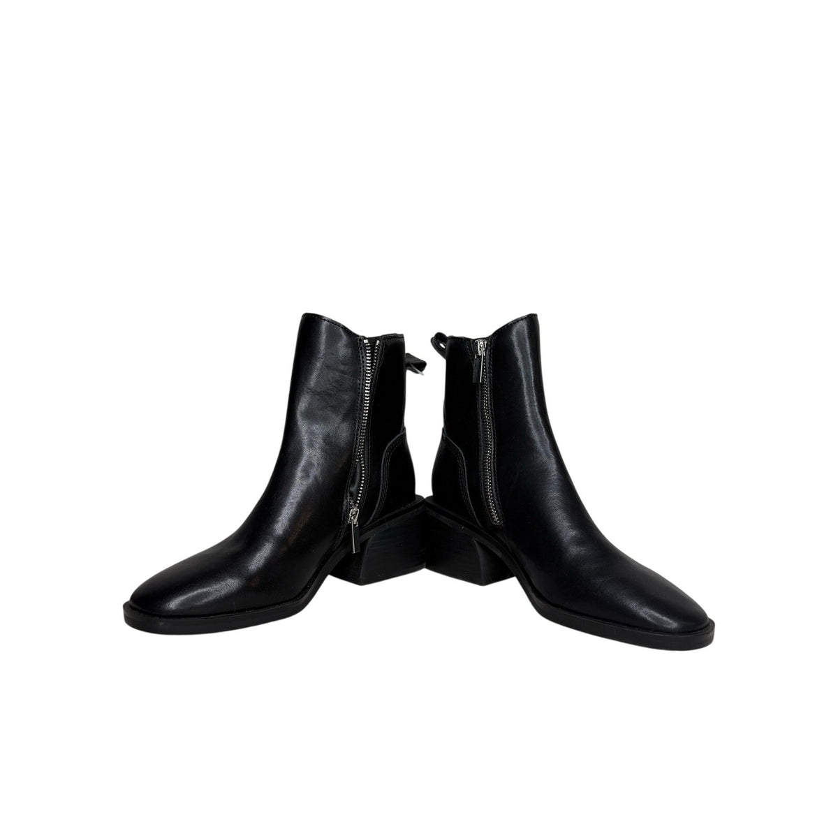 Steve Madden Ruthy Leather Ankle Boots Black SZ 8.5M