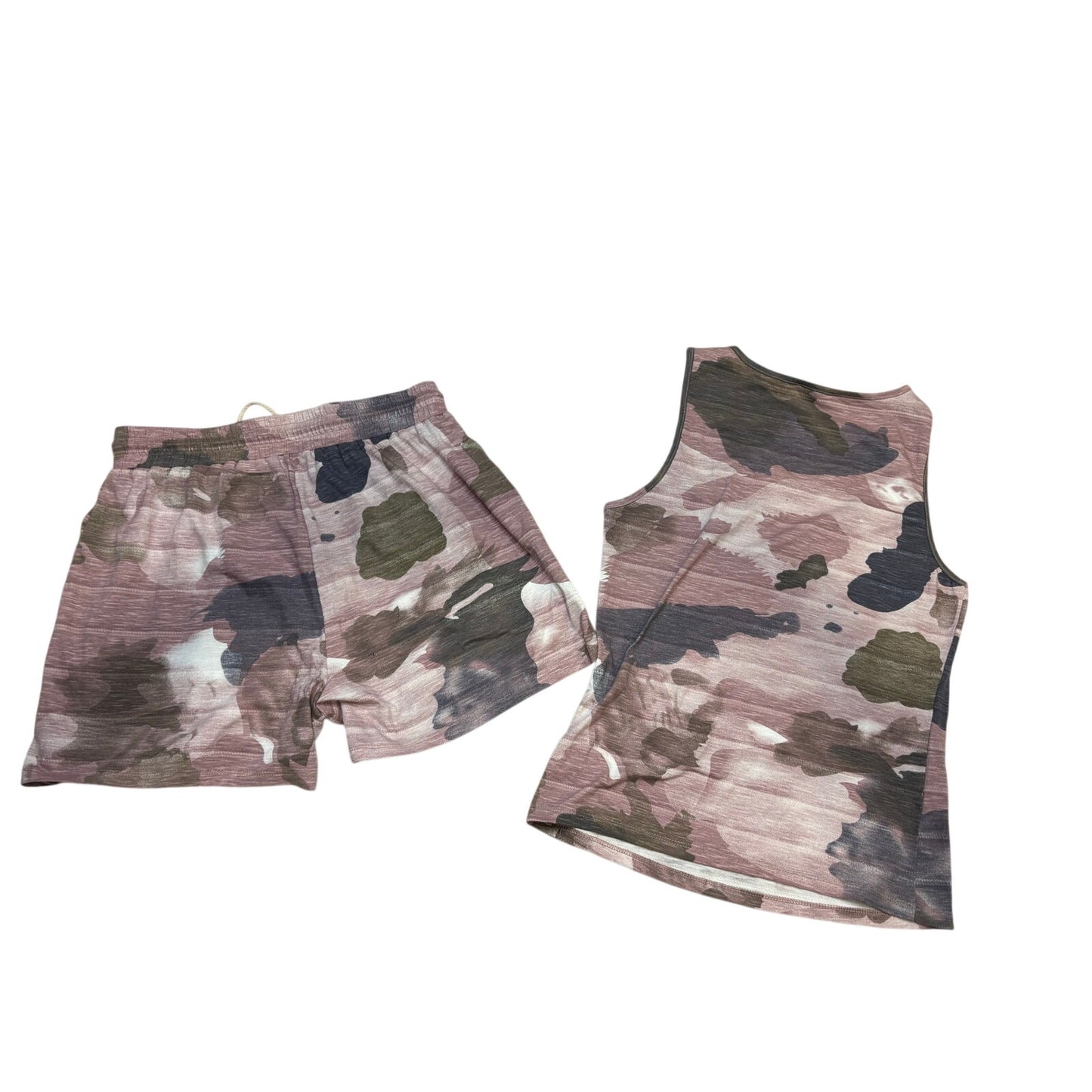 Mystree Pink Camo Tank & Shorts Lounge Set SZ SM