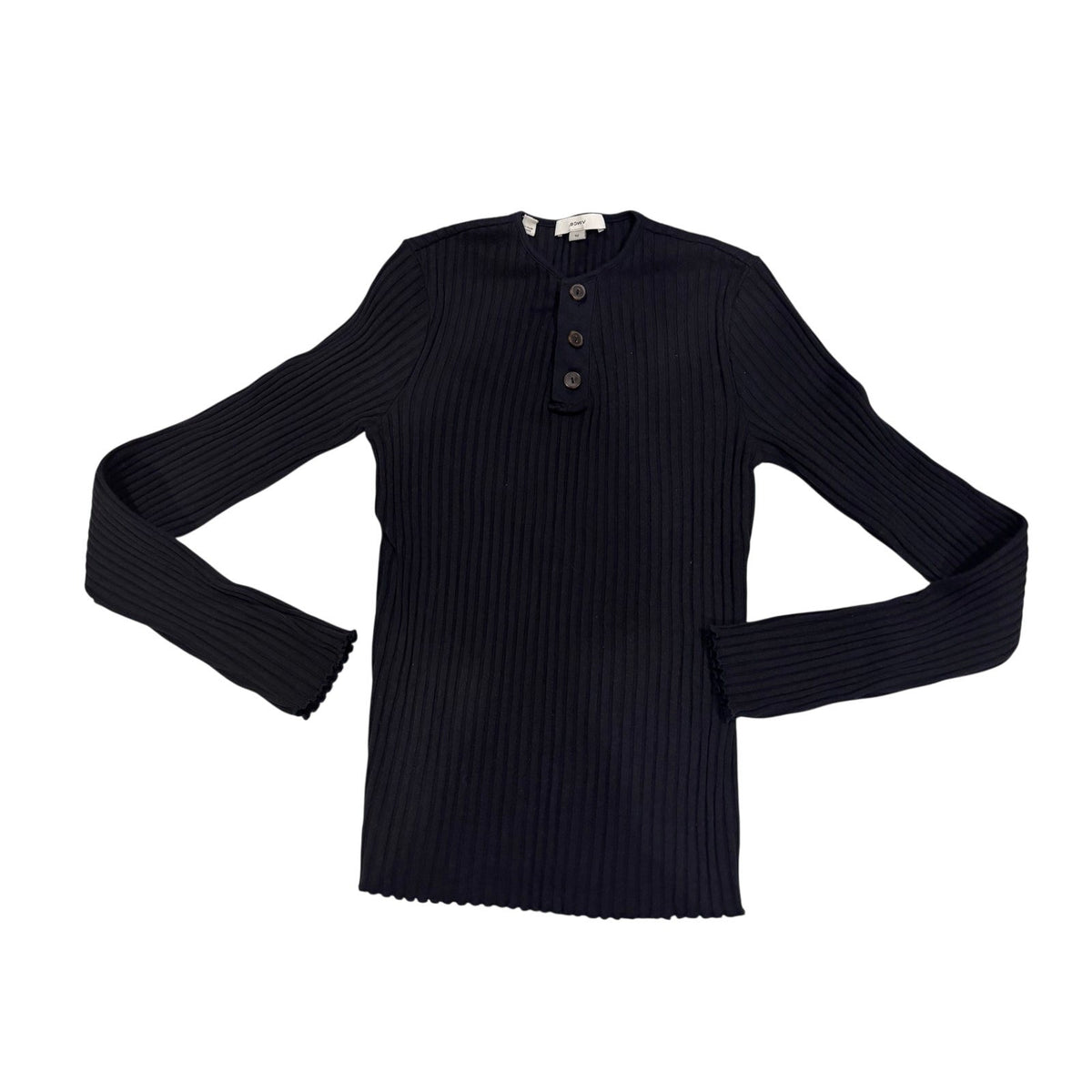 Vince Cotton Blend Rib Henley Sweater SZ SM