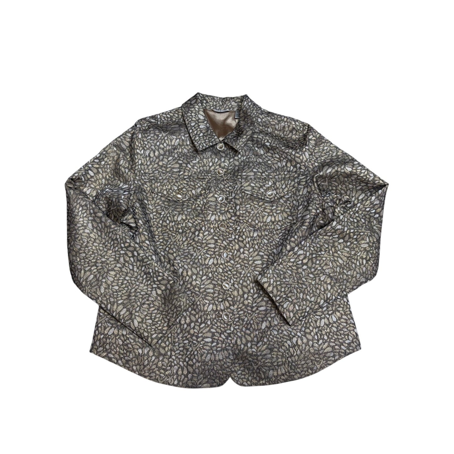 Vintage Laura Ashley Metallic Floral Brocade Evening Jacket SZ Med