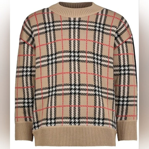 Burberry Tartan Check Merino Wool Kid's Sweater SZ 4Y