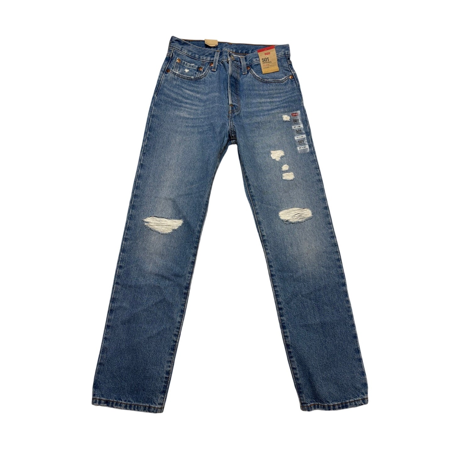 Levi’s 501 Original Distressed High Rise Straight Leg Jeans SZ 27X30