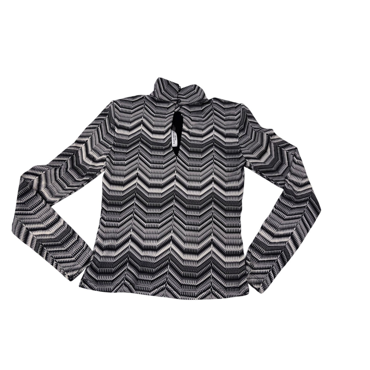 Ramy Brook Dena Chevron Knit Long Sleeve Top SZ XXS