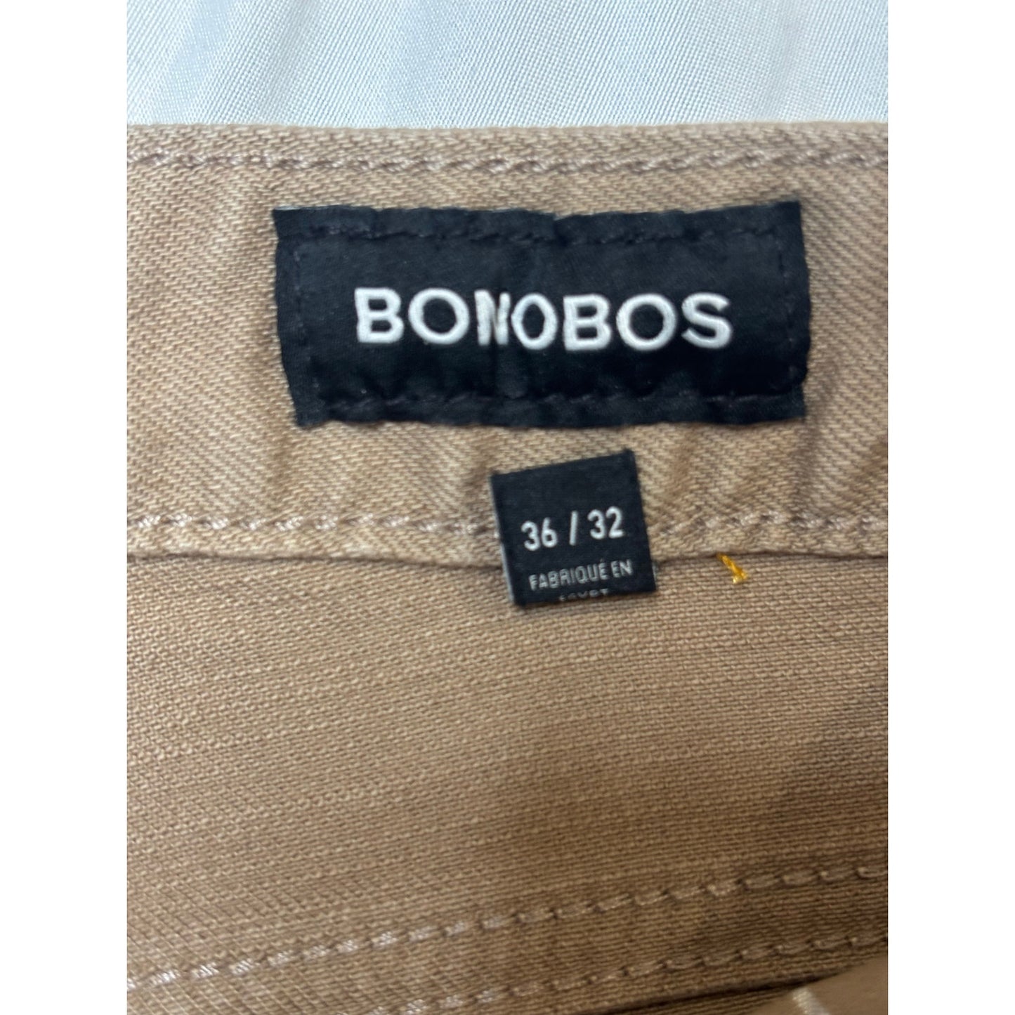 Bonobos Men’s Slim Fit Stretch Jeans Tan Khaki Size 36x32