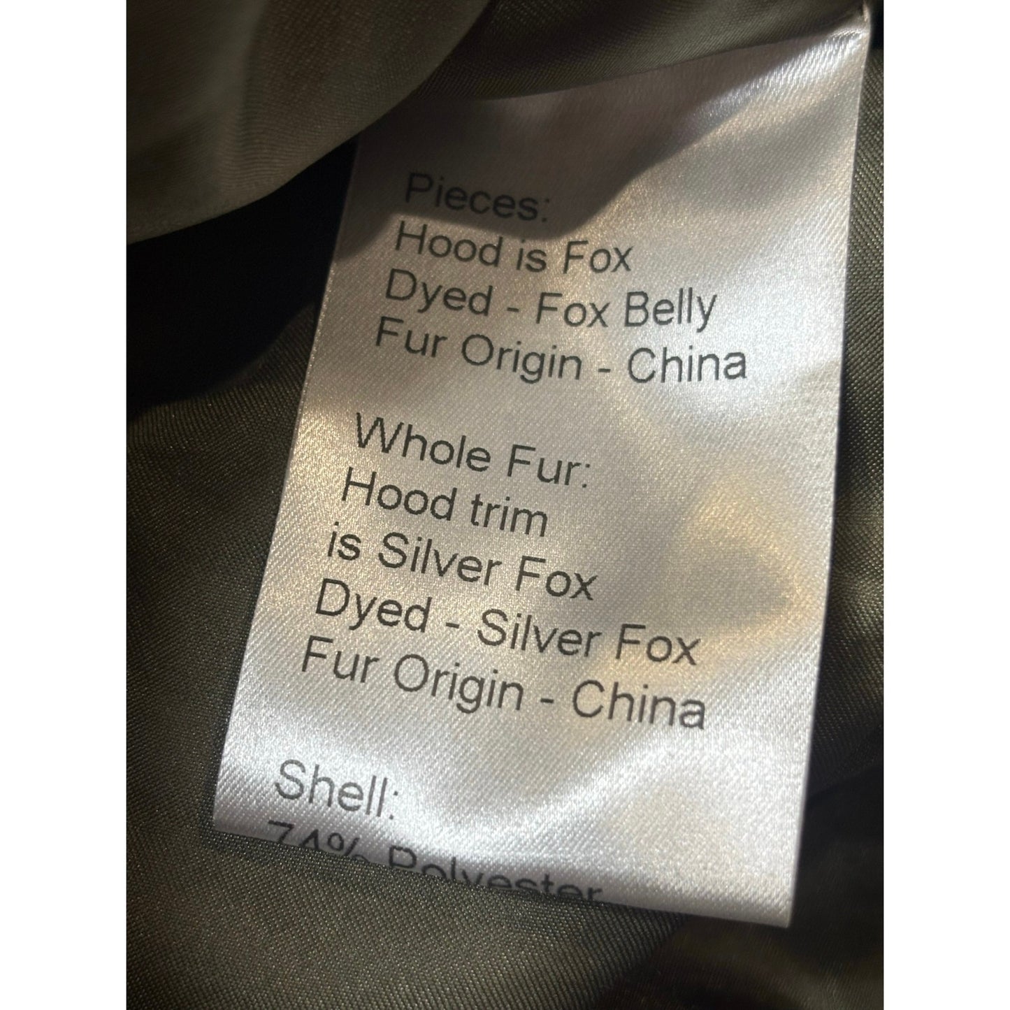 Trilogy Collections Silver Fox Fur Trim Hooded Parka  XS