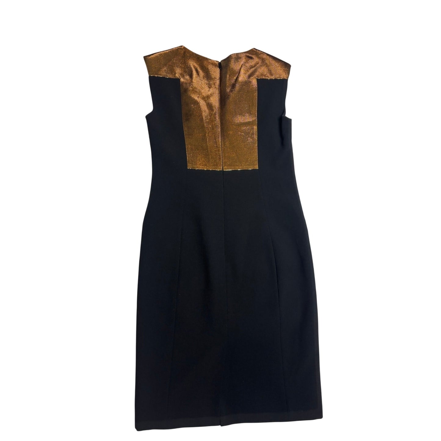 PORTS 1961 Black Metallic Trim Cap Sleeve Sheath Dress Size 2