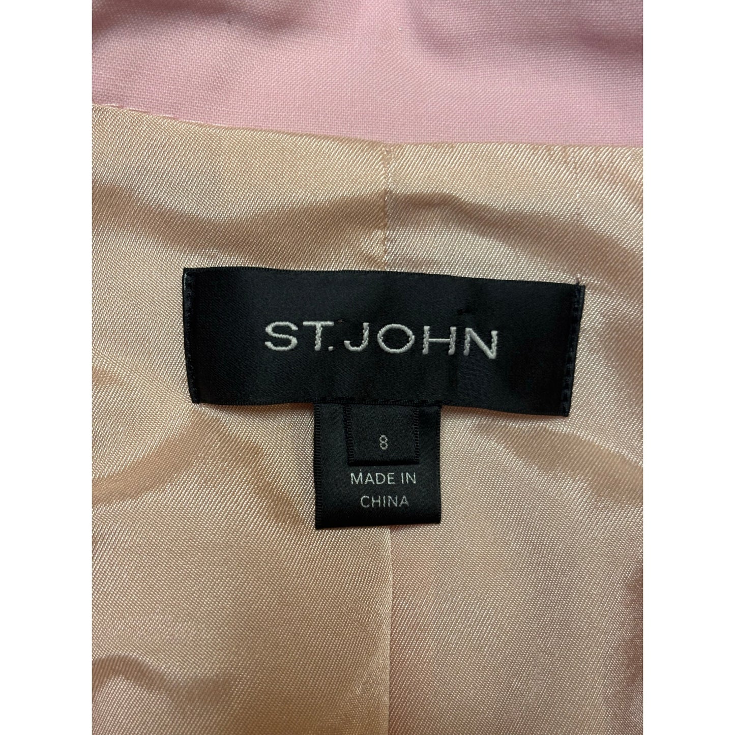 St. John Blush Pink Wool Blend Tailored Blazer SZ 8