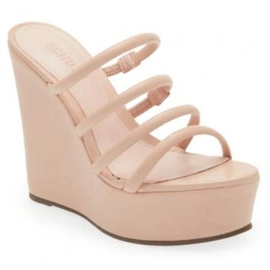 Schutz Cari Sweet Rose Platform Wedge Sandal SZ 8