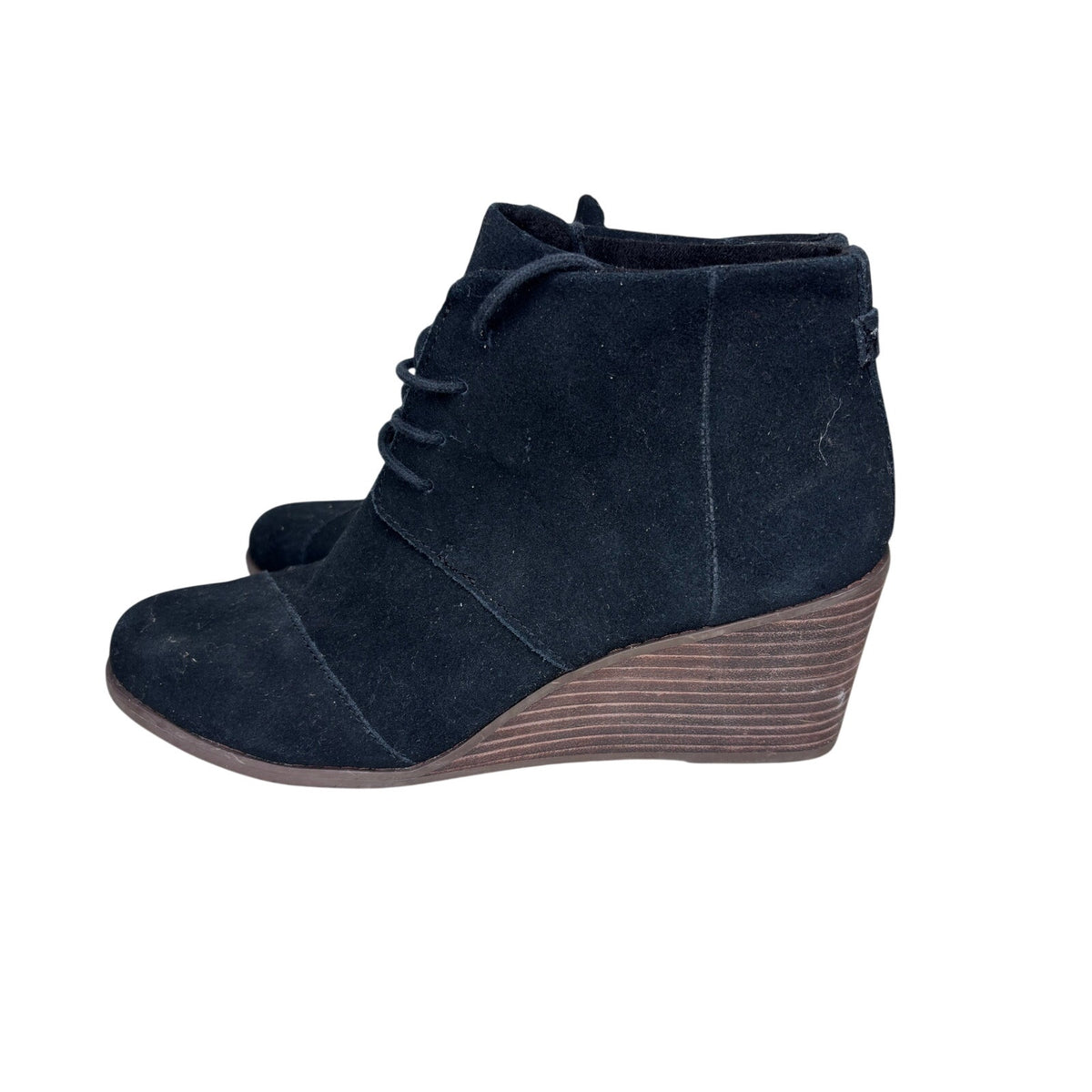 TOMS Hyde Suede Wedge Ankle Boots SZ 9.5