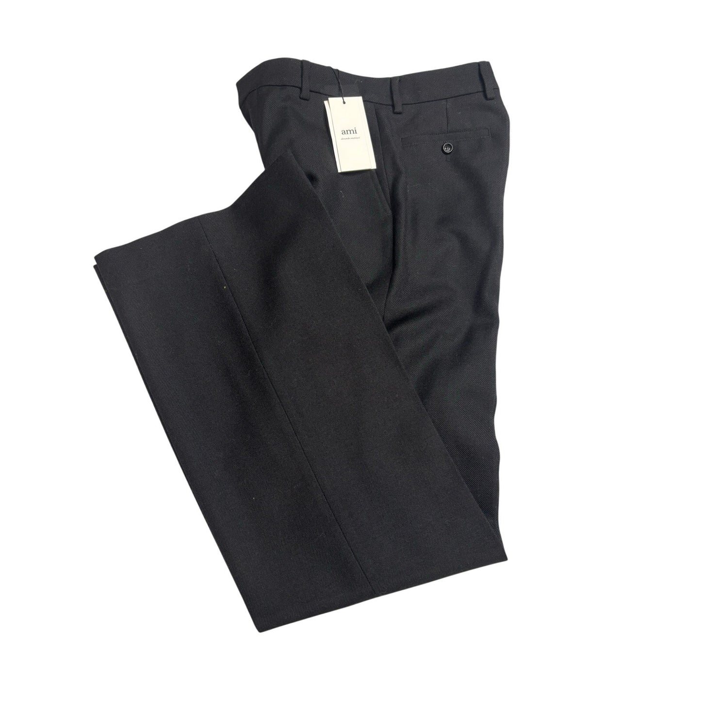 AMI Paris Alexandre Mattiussi Virgin Wool Trousers Black EU38 US6