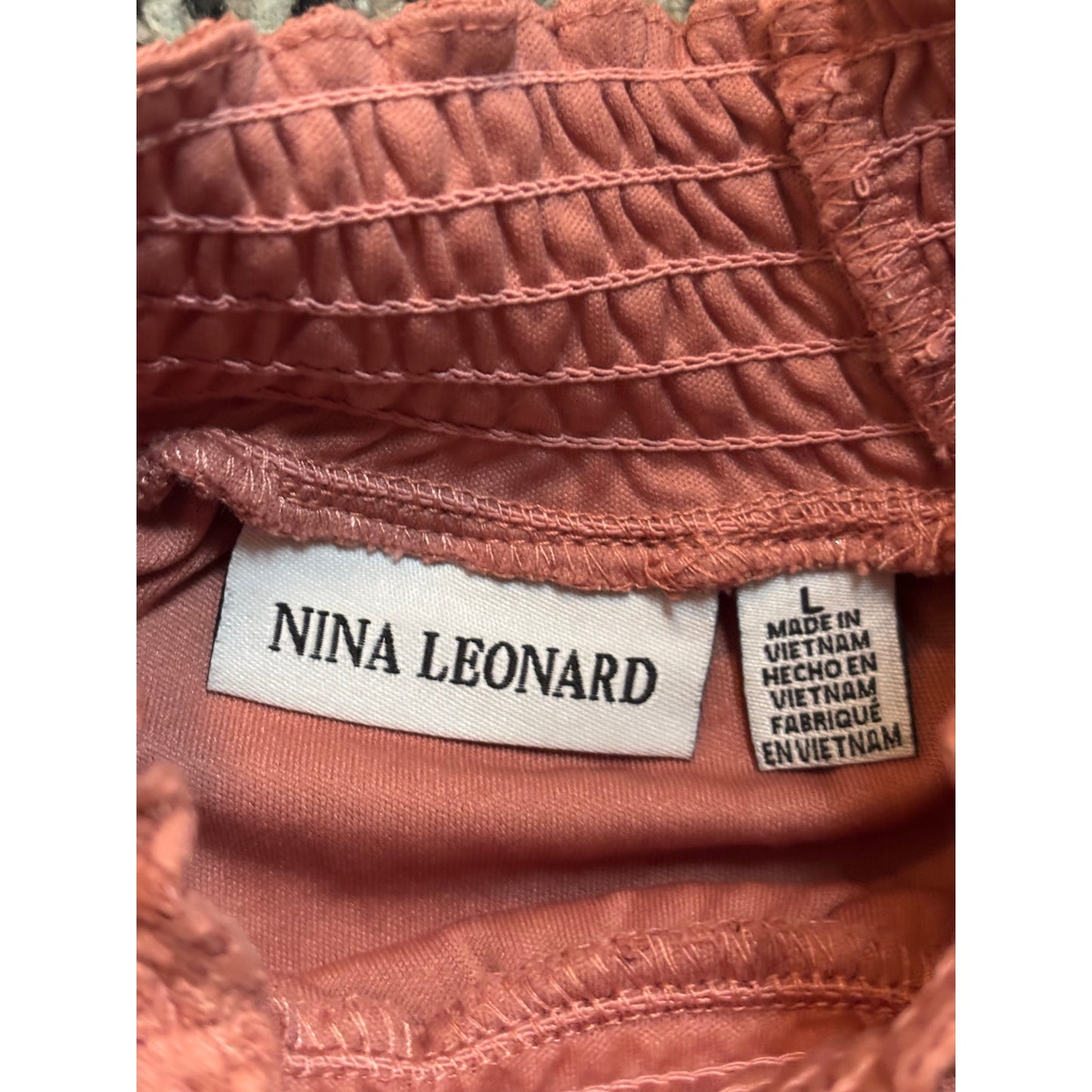 Nina Leonard Textured Mock Neck Dress Size L
