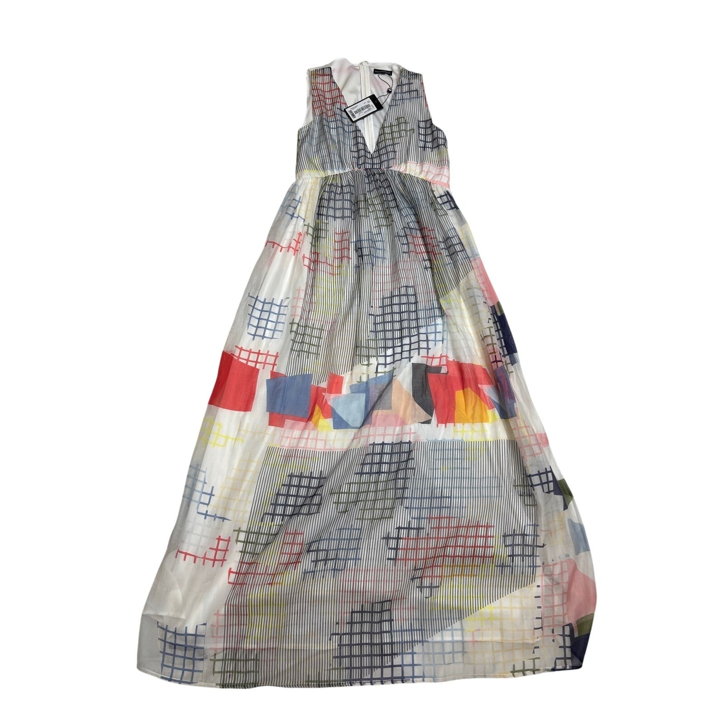 Emporio Armani Resort 2019 Fant Quadro Silk Maxi Dress Runway Print Size 38