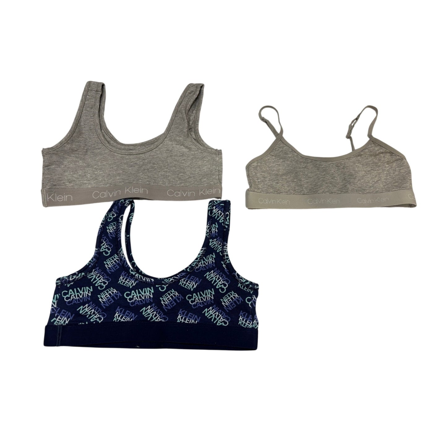 Calvin Klein Girls 3 Bralette Lot SZ M 7/8