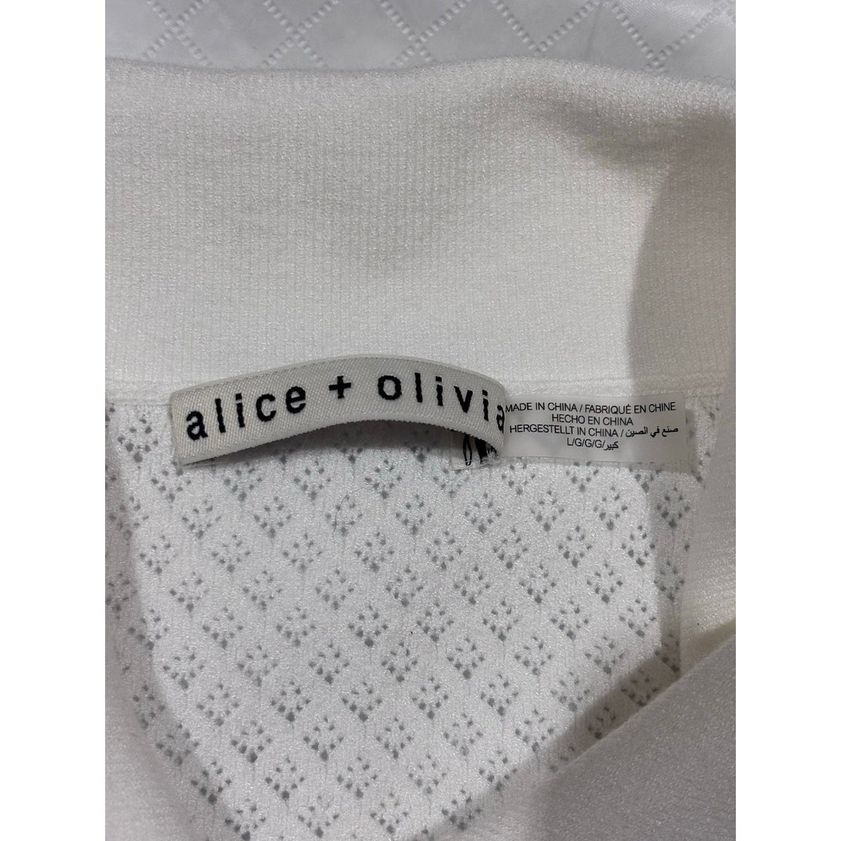 Alice + Olivia Ramona Pointelle Polo SZ L