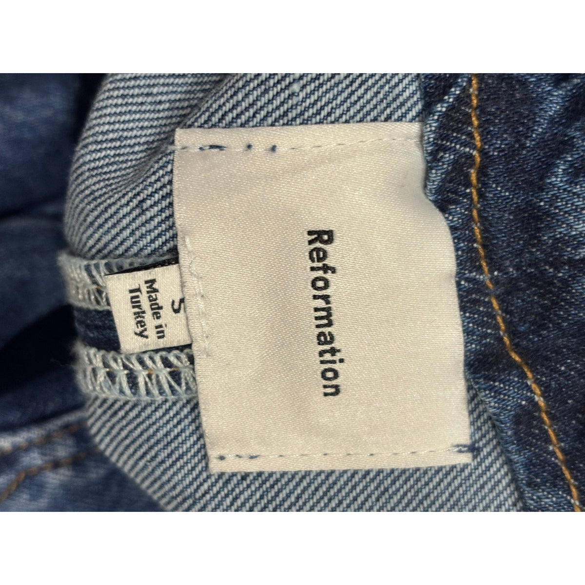 Reformation Brittany Denim Halter Mini Dress SZ SM