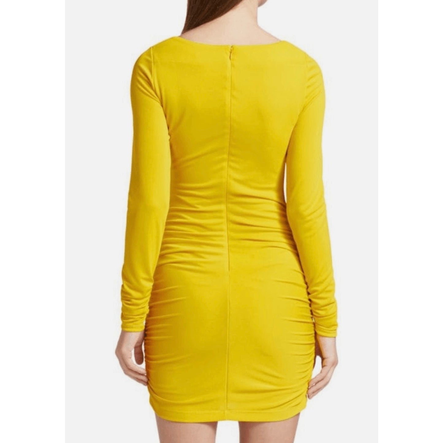 CINQ A SEPT Miah Ruched Mini Dress in Pineapple SZ 6